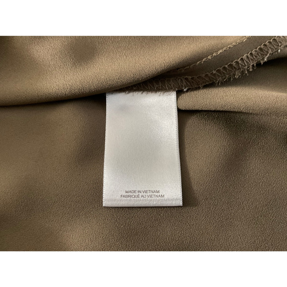 Express Women's Large Olive Green Blouse V-Neck Button Front Long Sleeve RN55285 - Picture 9 of 9